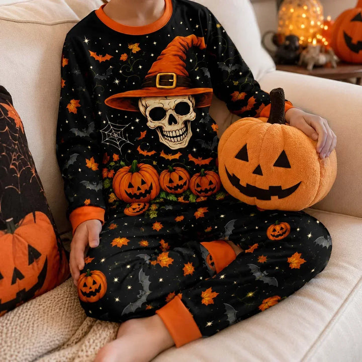 Halloween Skull Magic Bamboo Two Piece Long Sleeve Pajama Set