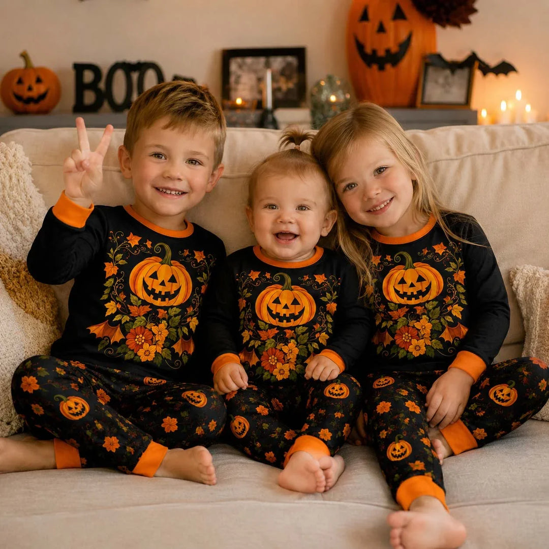 Harvest Pumpkin Glow Bamboo Two Piece Long Sleeve Pajama Set