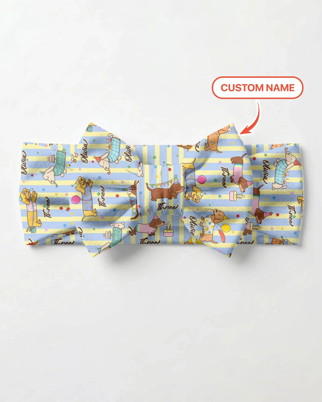 Custom Name Birthday Dachshund Headband