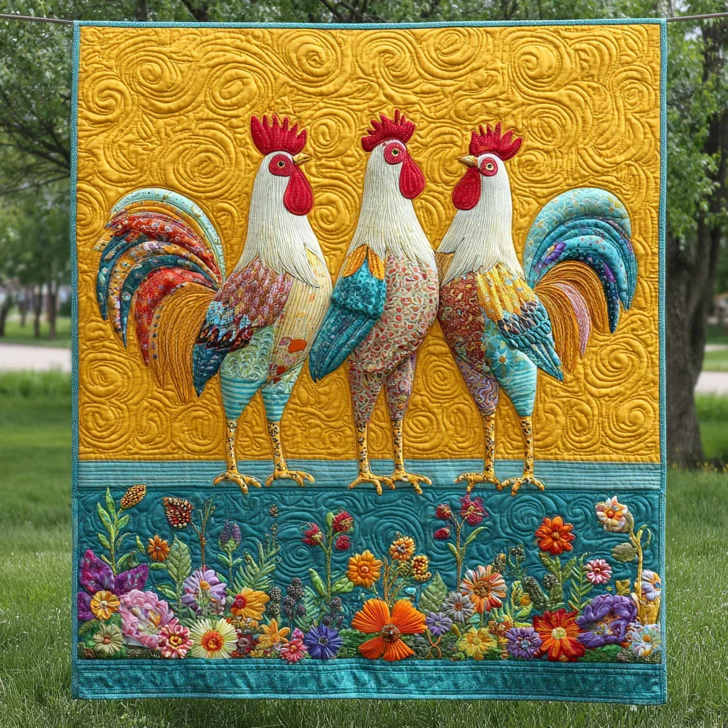 Heritage Rooster Bamboo Quilt Blanket