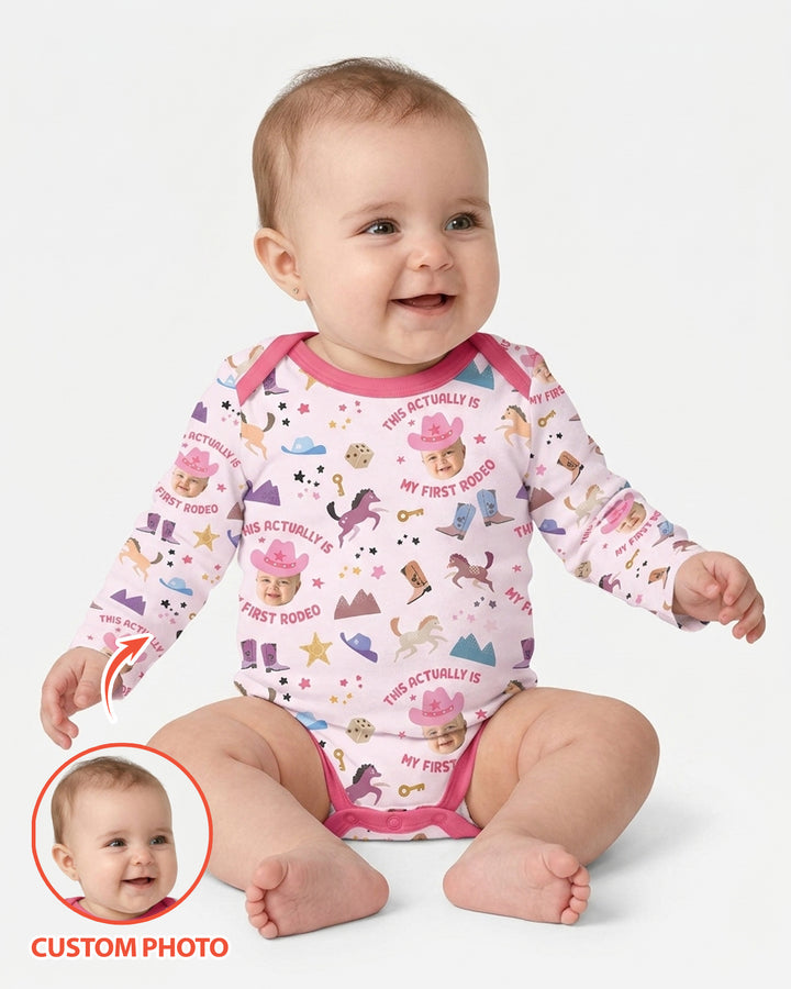 Custom Photo This Actually Is My First Rodeo Bamboo Bodysuit