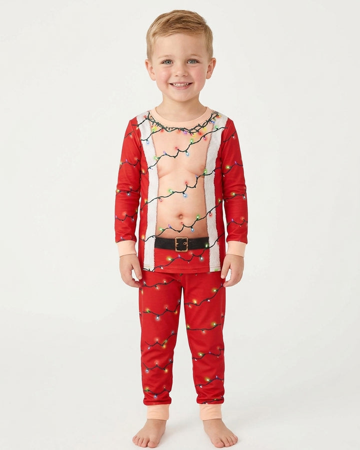 Santa Abs On Full Display Today Bamboo Two Piece Long Sleeve Pajama Set
