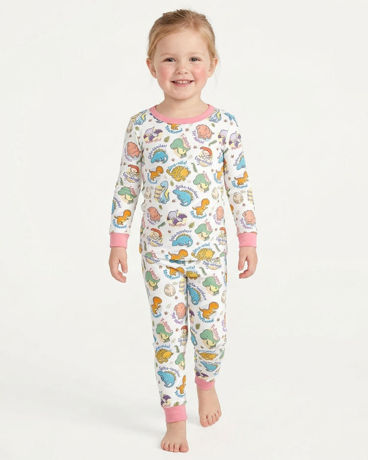 Cute Dinosaur Pun Bamboo Two Piece Long Sleeve Pajama Set