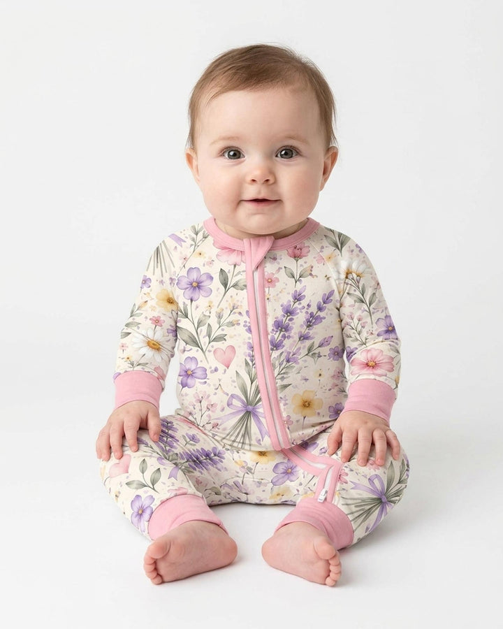 Lavender Wildflower Pastel Floral Bamboo Convertible Zippy