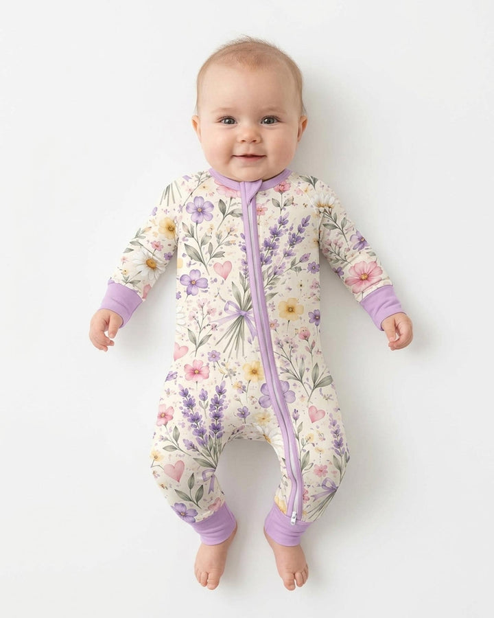 Lavender Wildflower Pastel Floral Bamboo Convertible Zippy