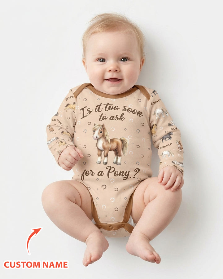 Custom Name Is It Too Soon to Ask for a Pony Bamboo Bodysuit