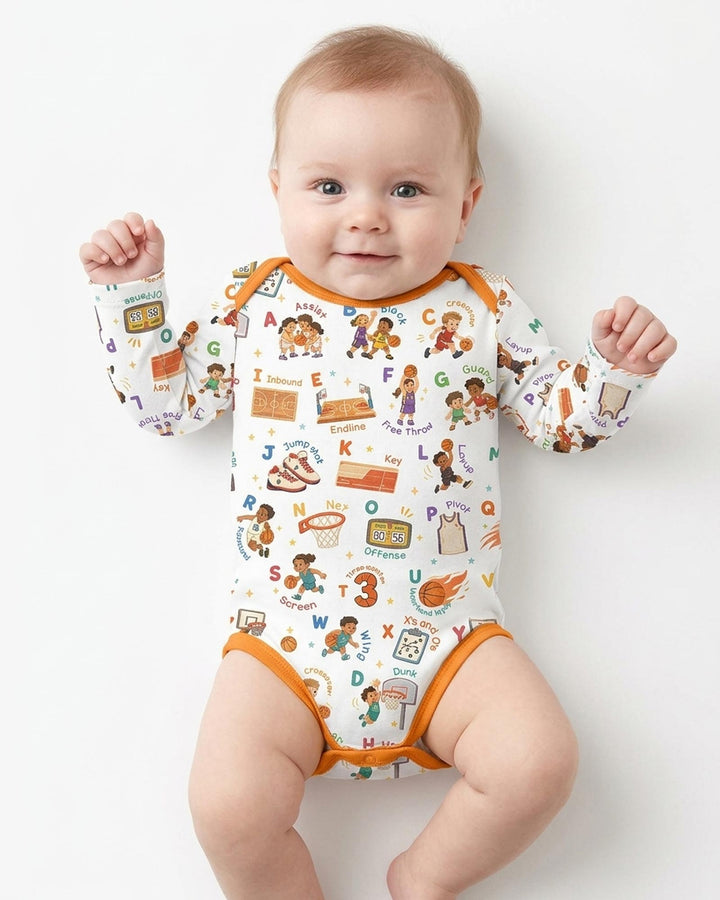 Basketball Alphabet Bamboo Bodysuit