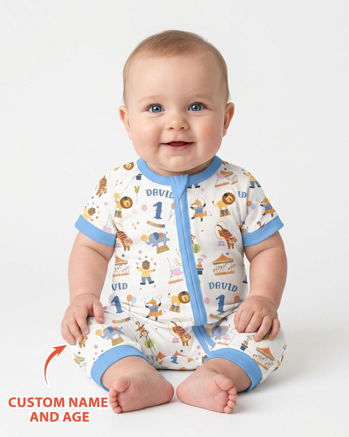 Plantilla PERSONALIZADA de Bambú Pijama Corto con Cremallera