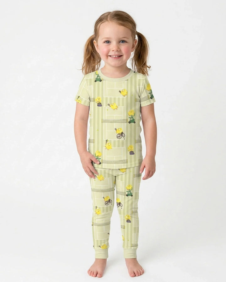 Tennis Bamboo Two Piece Short Sleeve Pajama Set