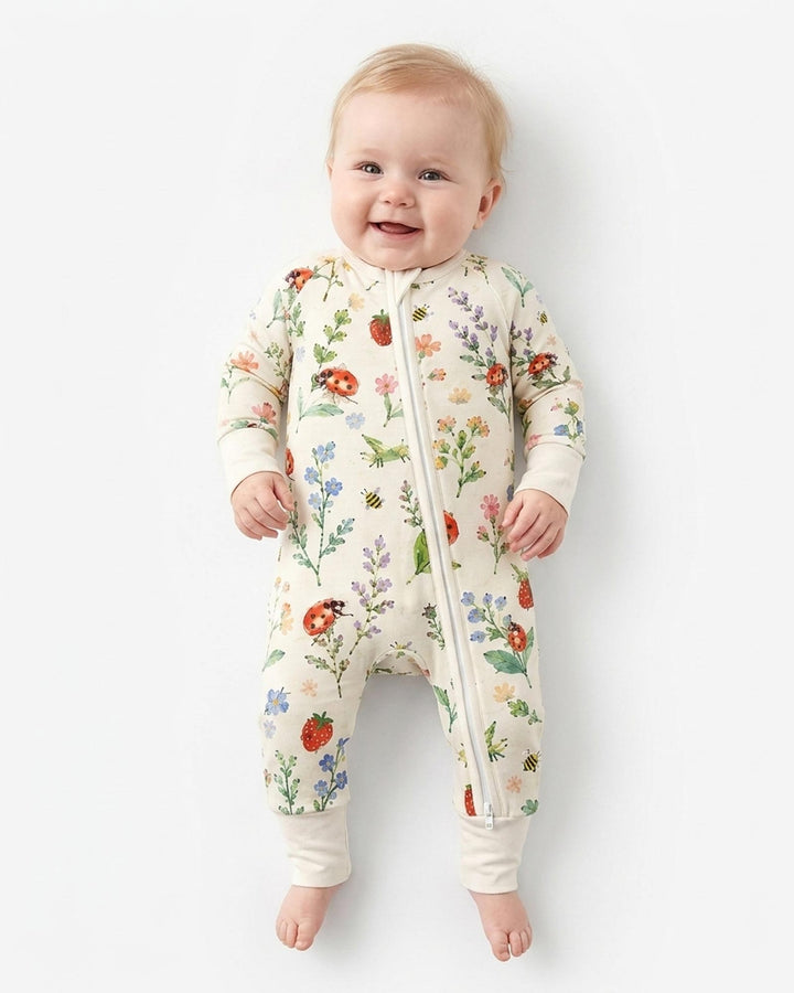 Ladybug Floral Wild Flower Vintage Bamboo Convertible Zippy