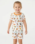 Basketball Alphabet Bamboo Two Piece Short Sleeve Shorts Pajama Set