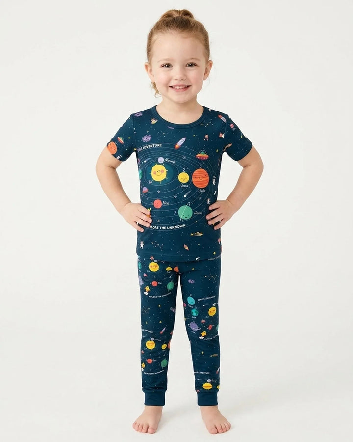 Solar System Explorers Bamboo Two Piece Short Sleeve Pajama Set
