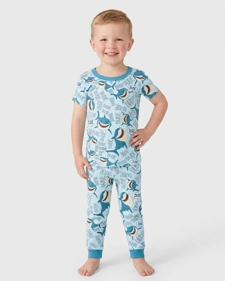 Conjunto de pijama de dos piezas de manga corta de bambú