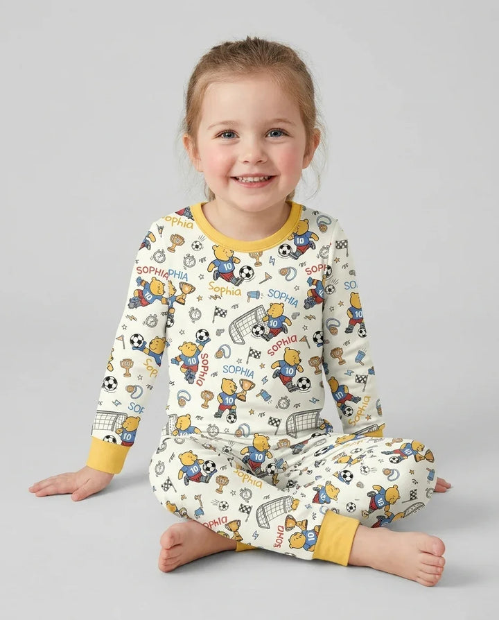 Conjunto de pijama de dos piezas de bambú con mangas largas, plantilla PERSONALIZADA