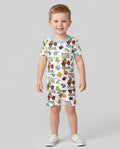 First Day of Preschool T-Rex Bamboo Two Piece Short Sleeve Shorts Pajama Set