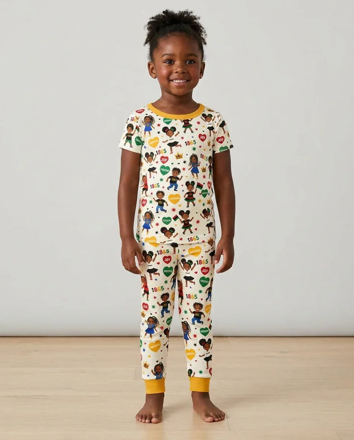 Celebrate Juneteenth Freedom Bamboo Two Piece Short Sleeve Pajama Set
