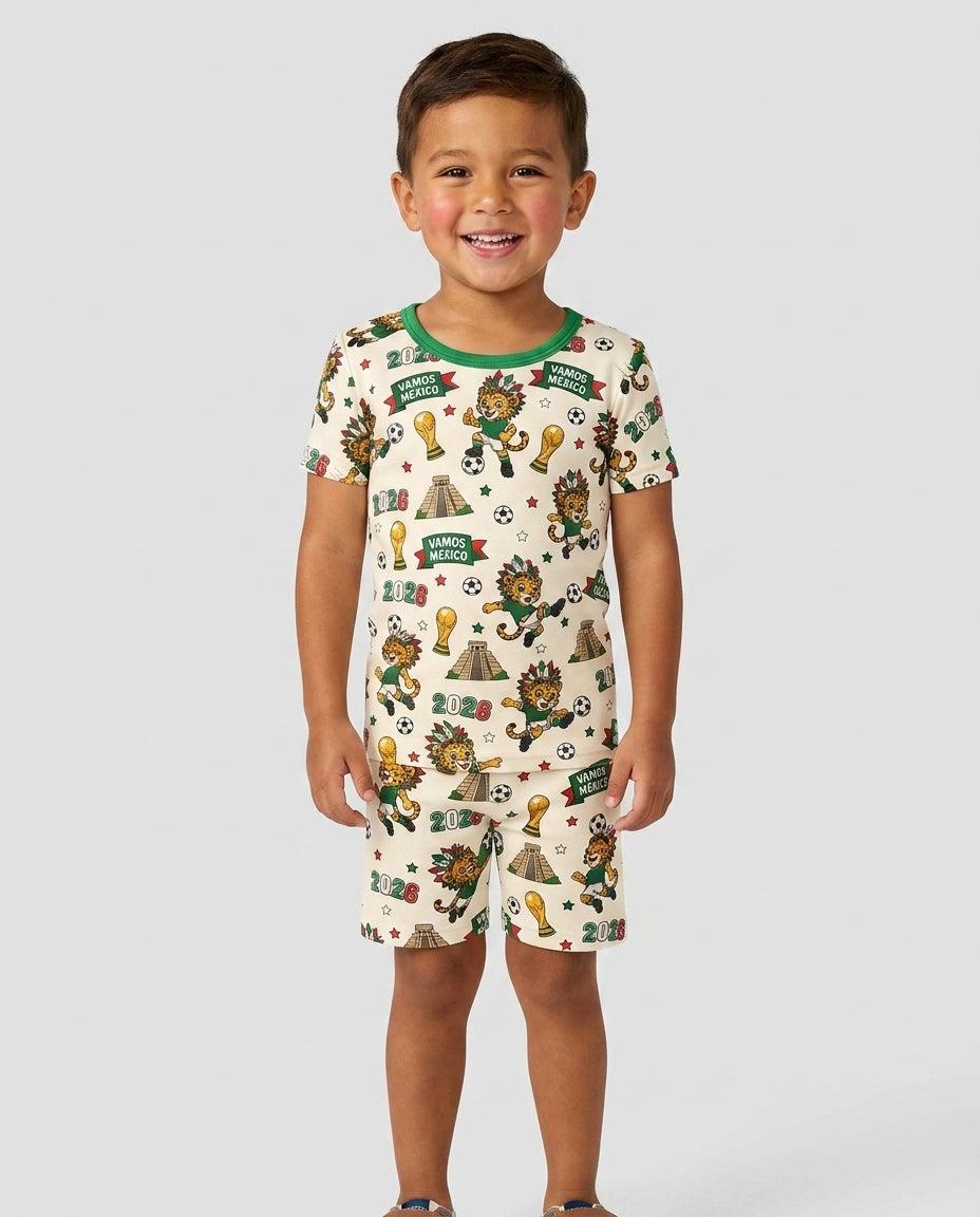 Schlafanzug-Set zweiteilig, kurze Ärmel, kurze Hose, Bambus