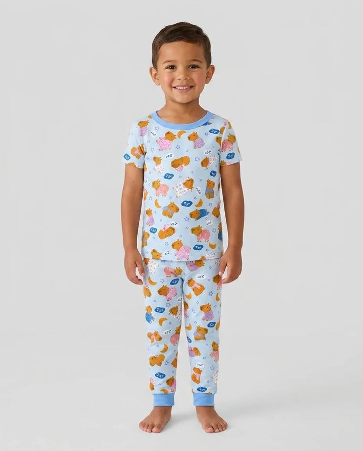 Capyjama Family Matching Bamboo Two Piece Short Sleeve Pajama Set