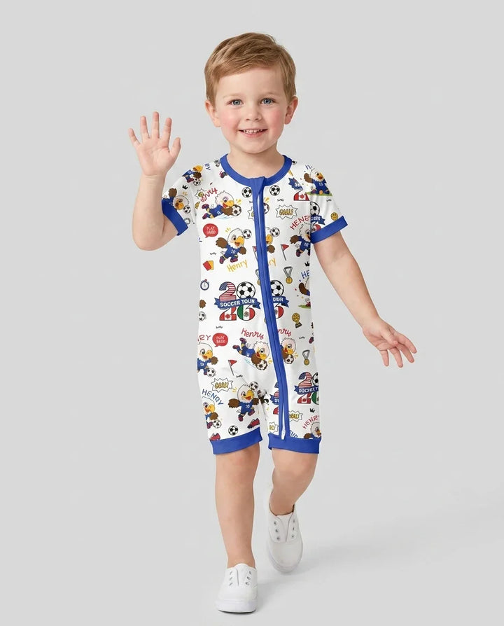 Plantilla PERSONALIZADA de Bambú Pijama Corto con Cremallera