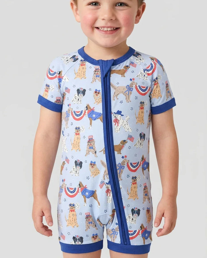 Patriotic Pups Family Matching Bamboo Shorty Zippy