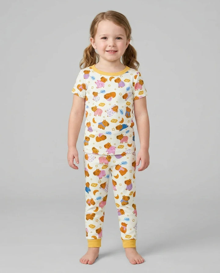 Capyjama Family Matching Bamboo Two Piece Short Sleeve Pajama Set