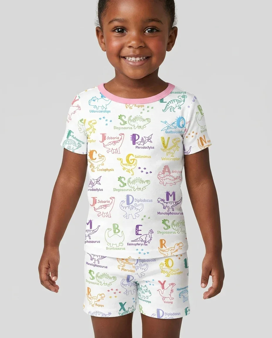 Template Zweiteiliges Pyjama-Set mit kurzen Ärmeln und Shorts