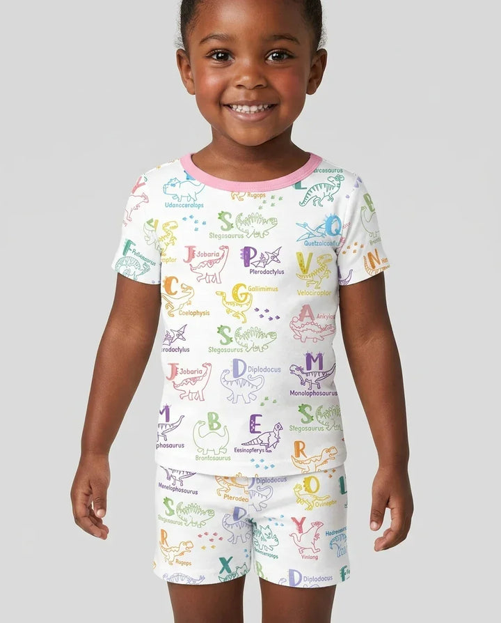 Template Zweiteiliges Pyjama-Set mit kurzen Ärmeln und Shorts