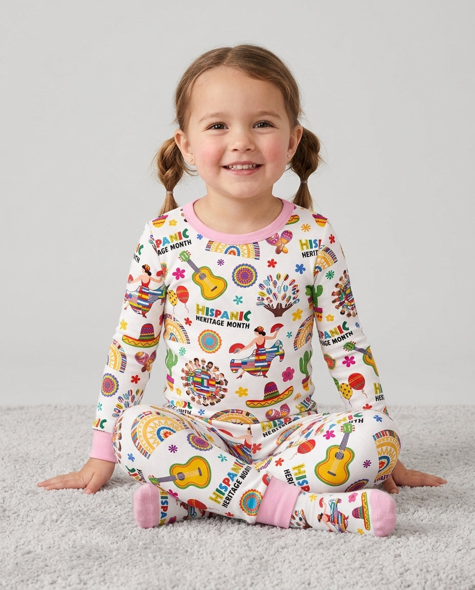 Zweiteiliges Langarm-Pyjama-Set mit Sommerfrüchten
