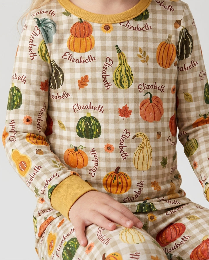 Zweiteiliges Langarm-Pyjama-Set mit Sommerfrüchten