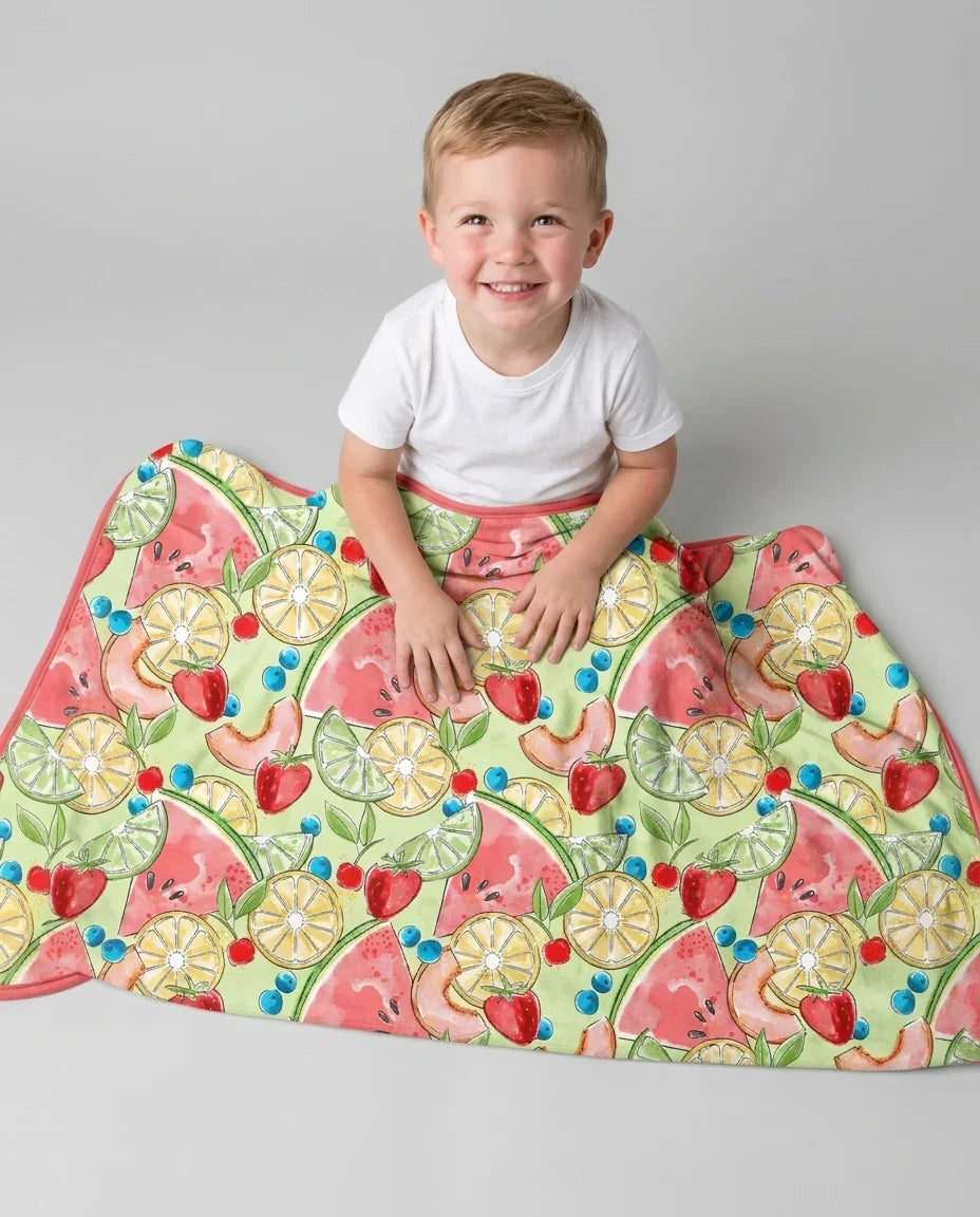 Sweet Summer Fruits Family Matching Bamboo Blanket