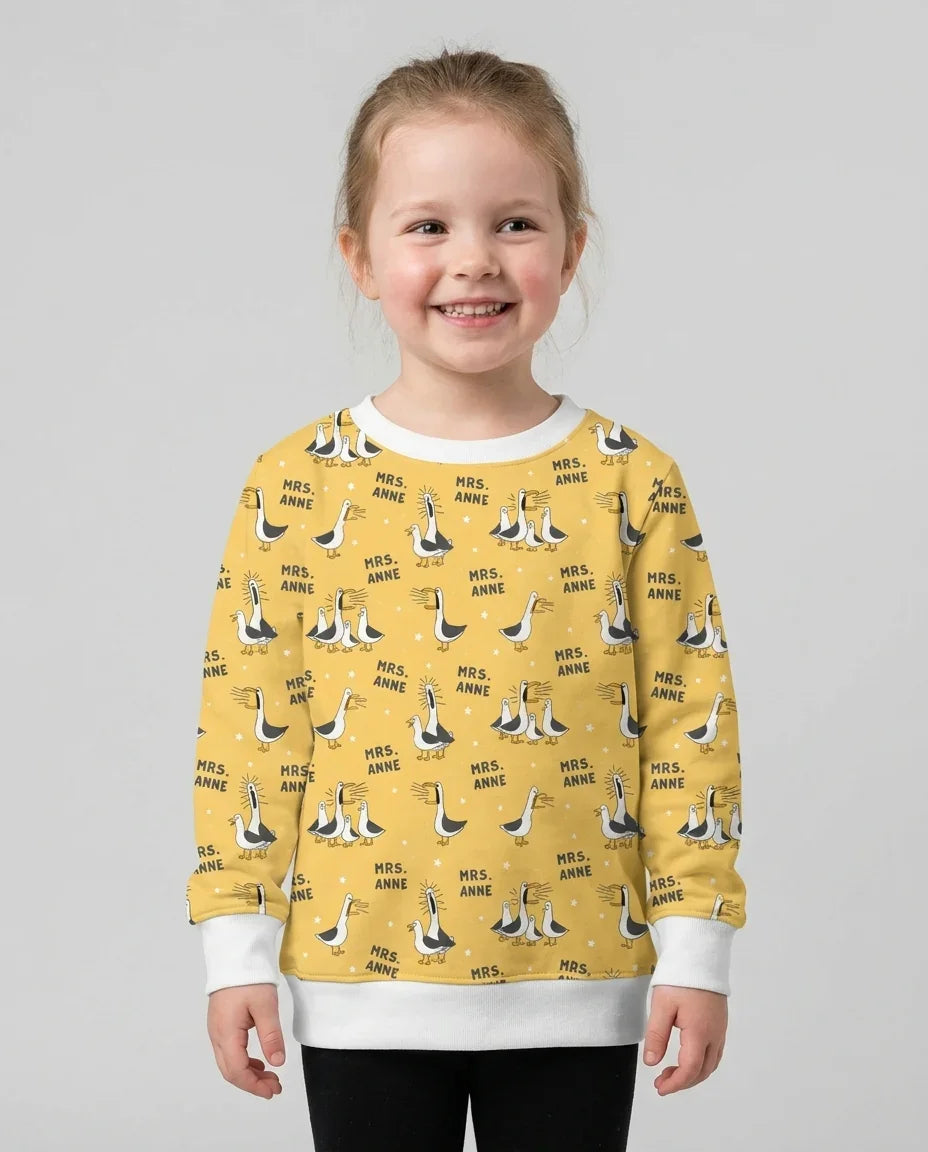 Personalisierter lustiger Möwen-Lehrer-Bambus-Rundhals-Sweatshirt