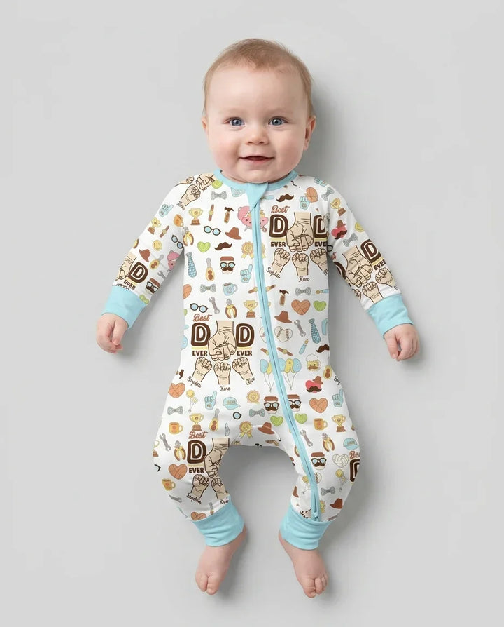Custom Kids Name Best Dad Ever Bamboo Convertible Zippy
