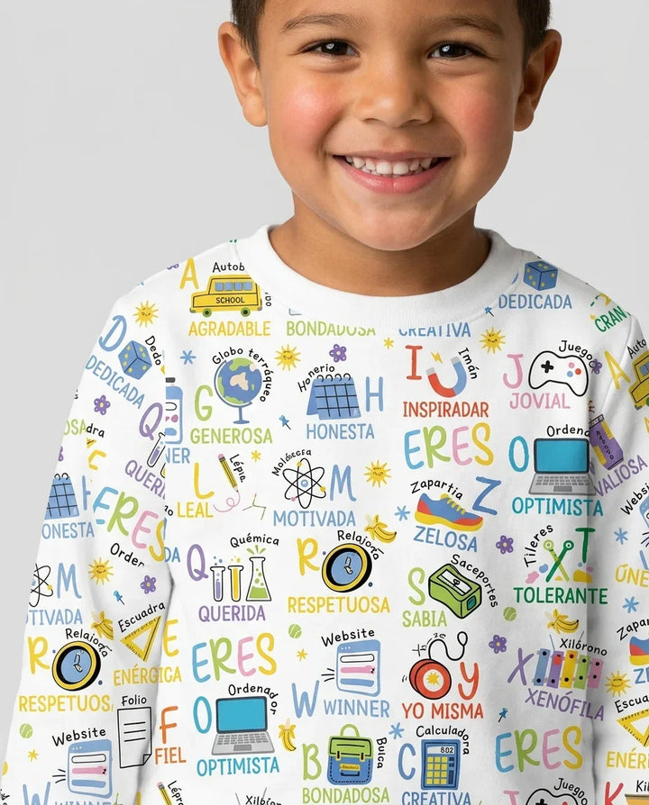 You Are Spanish Alphabet Version Bamboo Crewneck Sweatshirt