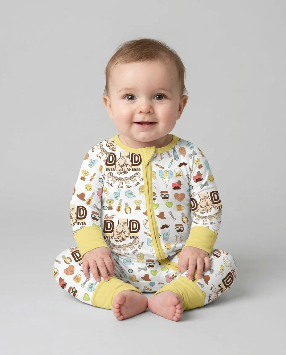 Custom Kids Name Best Dad Ever Bamboo Convertible Zippy
