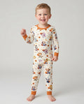 Cartoon Basketball Animals Bamboo Two Piece Long Sleeve Pajama Set