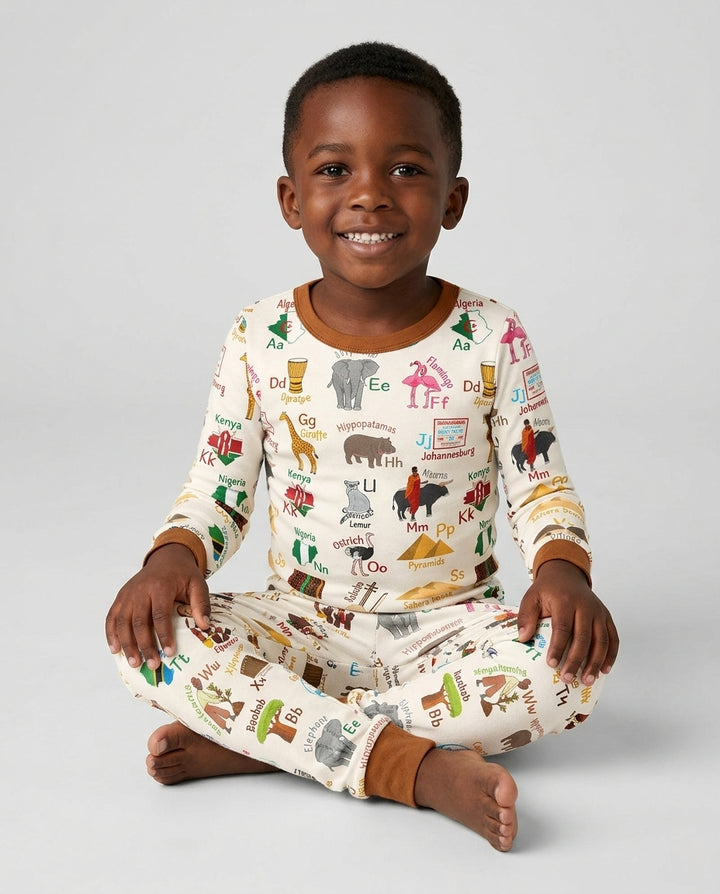 Conjunto de pijama de dos piezas de bambú con mangas largas, plantilla PERSONALIZADA
