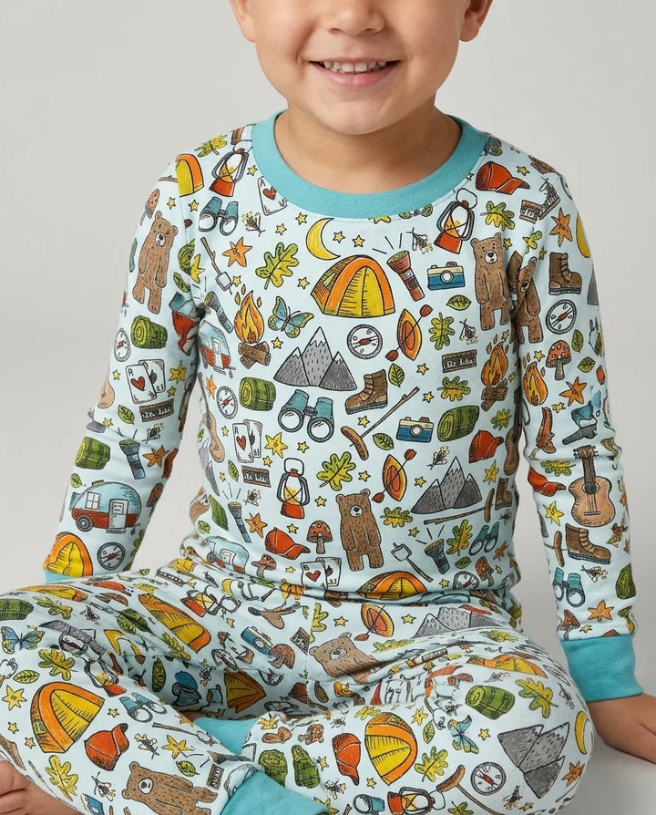 Zweiteiliges Langarm-Pyjama-Set mit Sommerfrüchten