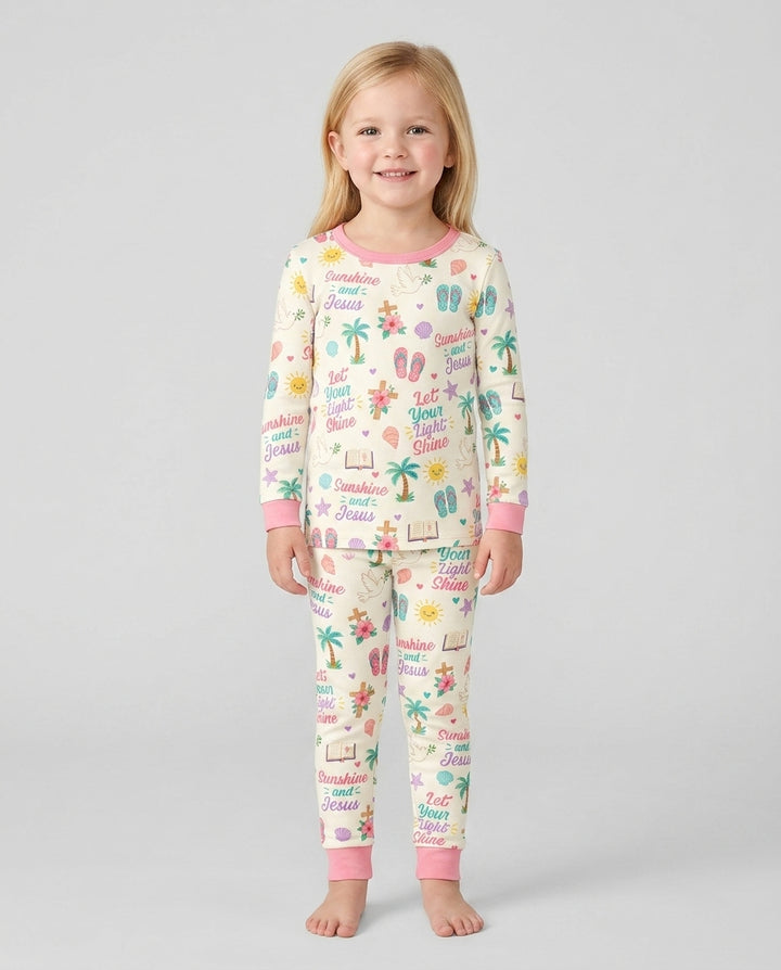 Sunshine and Jesus Summer VBS Bamboo Two Piece Long Sleeve Pajama Set
