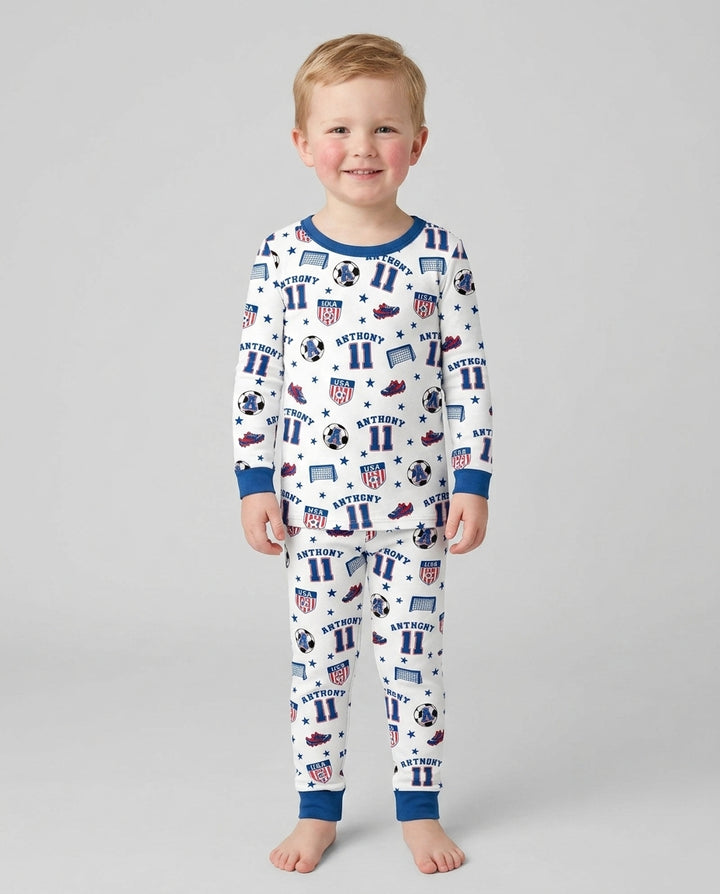 Zweiteiliges Langarm-Pyjama-Set mit Sommerfrüchten