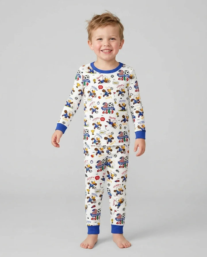 Zweiteiliges Langarm-Pyjama-Set mit Sommerfrüchten