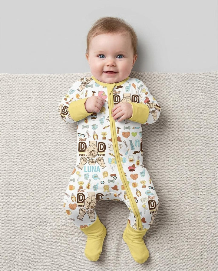 Custom Kids Name Best Dad Ever Bamboo Convertible Zippy