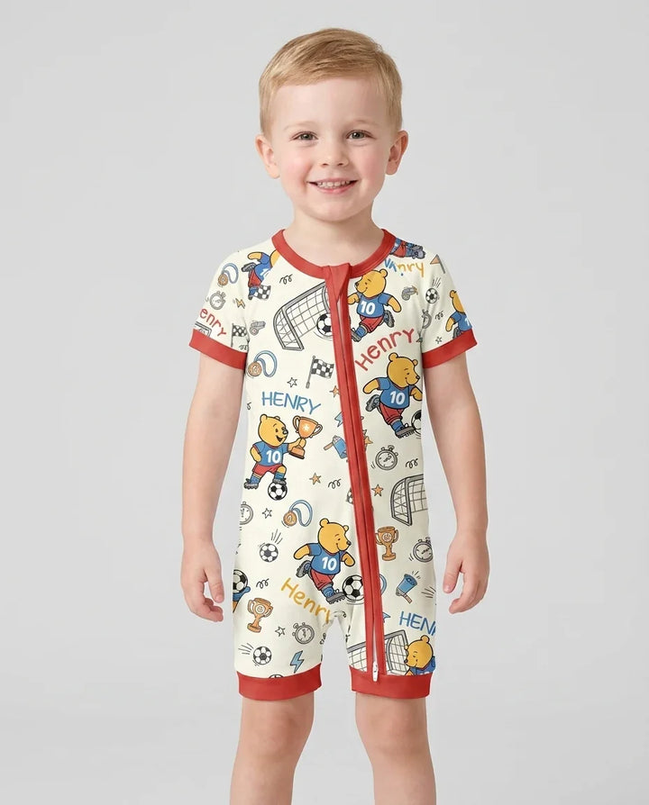 Plantilla PERSONALIZADA de Bambú Pijama Corto con Cremallera