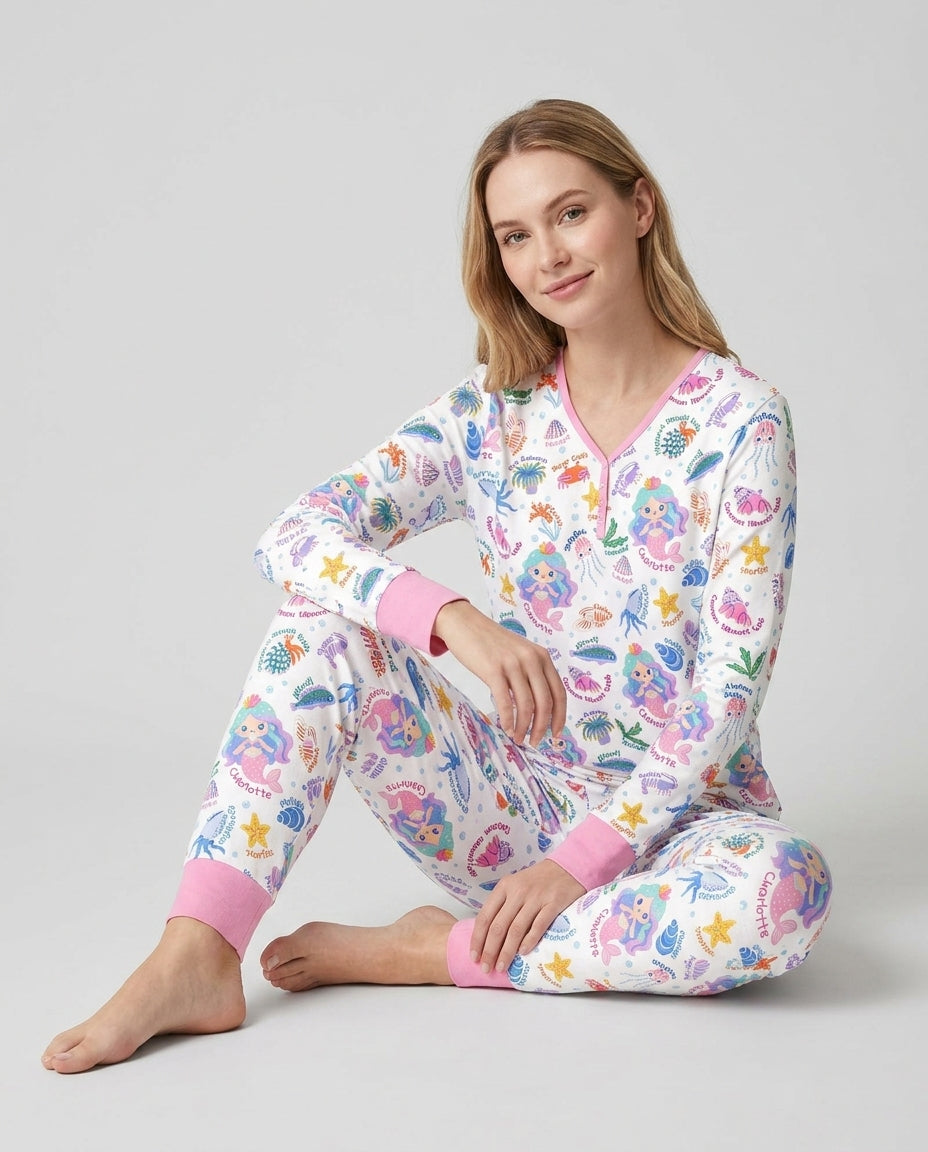 Plantilla Pijama de Bambú Personalizado para Mujer