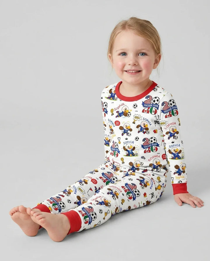 Zweiteiliges Langarm-Pyjama-Set mit Sommerfrüchten
