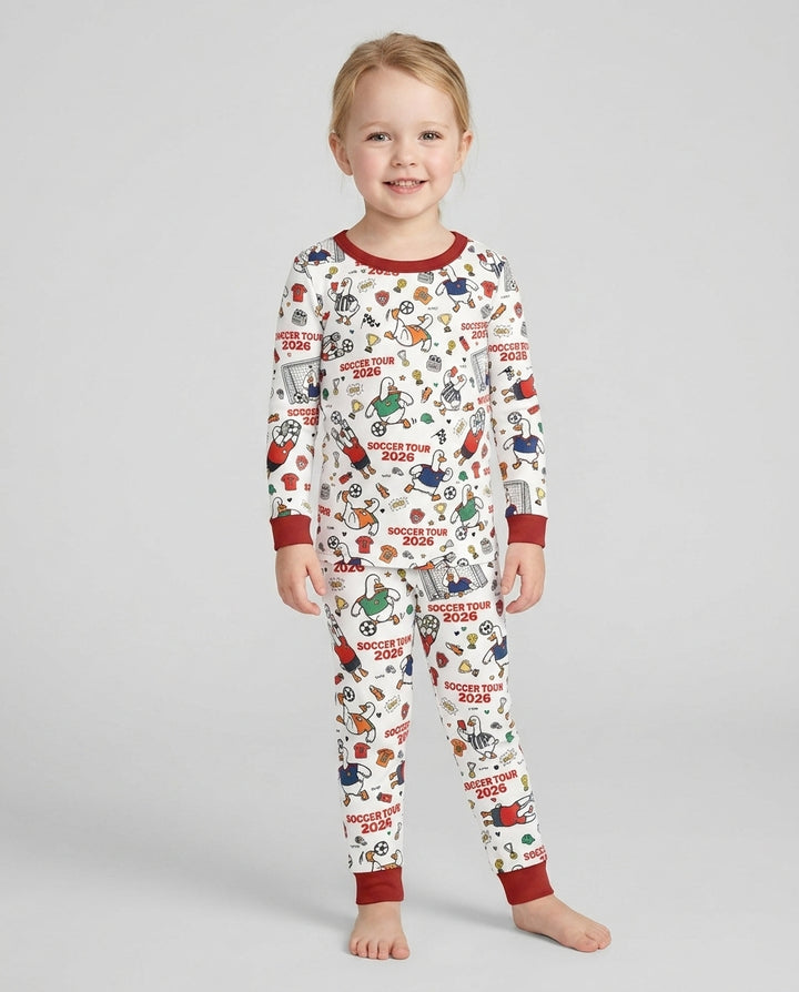 Funny Goose Soccer Tour 2026 Bamboo Two Piece Long Sleeve Pajama Set