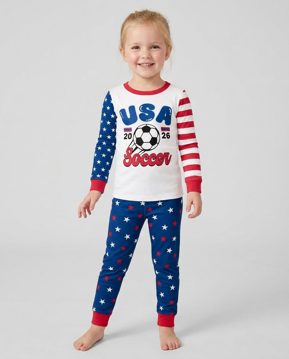 USA Soccer Cup Bamboo Two Piece Long Sleeve Pajama Set