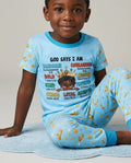 God Says I Am Afro  Boy  Bamboo Two Piece Short Sleeve Pajama Set