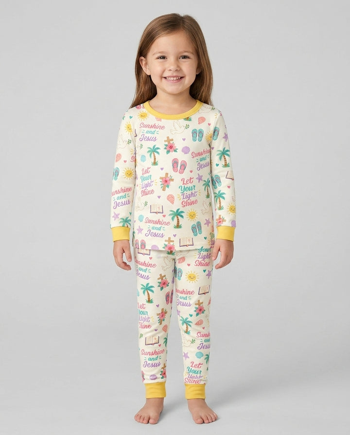 Sunshine and Jesus Summer VBS Bamboo Two Piece Long Sleeve Pajama Set