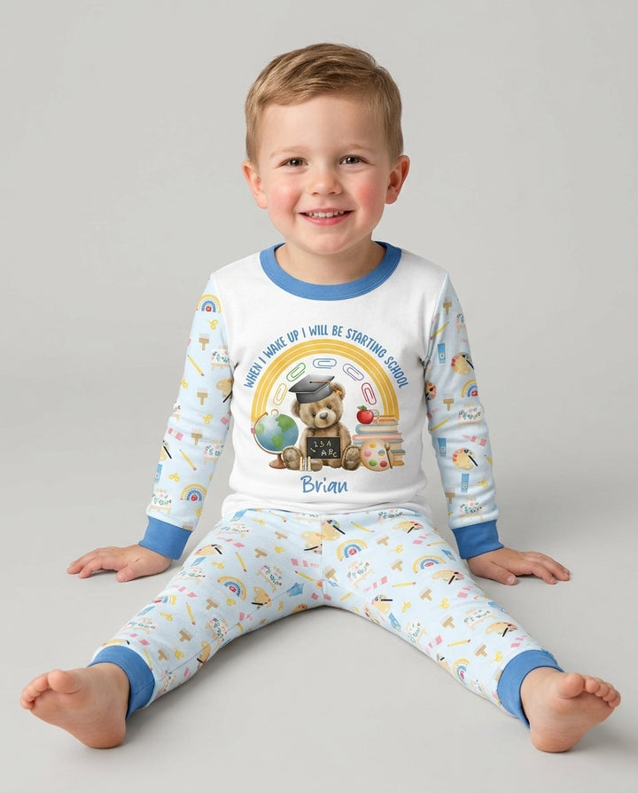 Zweiteiliges Langarm-Pyjama-Set mit Sommerfrüchten