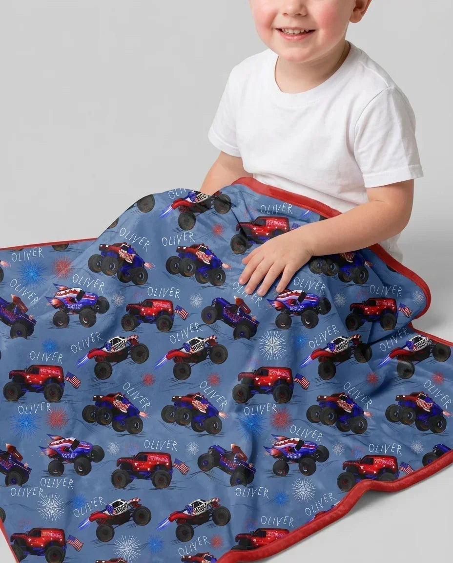 All American Thunder Custom Name Bamboo Blanket